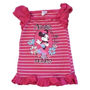 🍁2/$7🍁DISNEY Pink And White Striped Minnie Mouse Tunic Dress